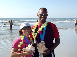 Alicia Weber and Rickie Alcime - 2015 USA 10K Beach Running Champions