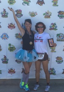 Jennifer Alonso and Alicia Weber took spots in the 10K and 5k 2015 Zombie Race.