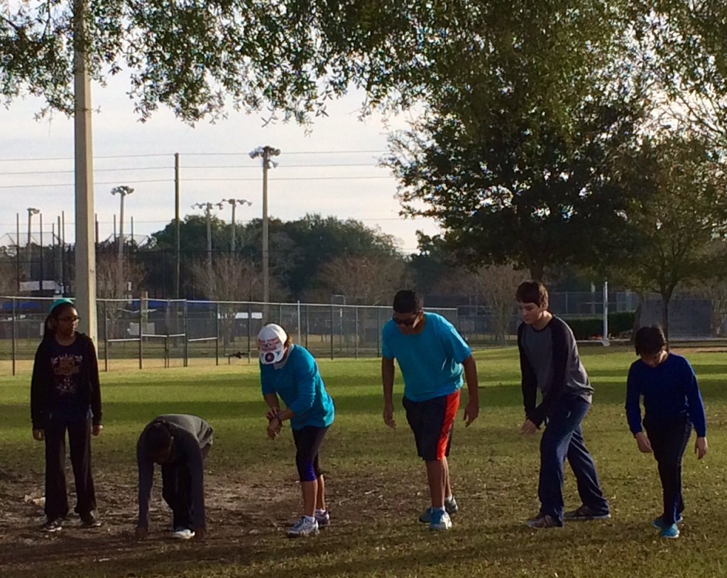 Archer Athletes at the start of the Bow-A-Thon.