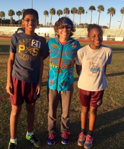 Coach Weber with her athletes Ahmad and Dannuta on 2/27/16.