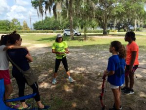 Coach Alicia Weber is calling the shots and teaching first-time players the new game!